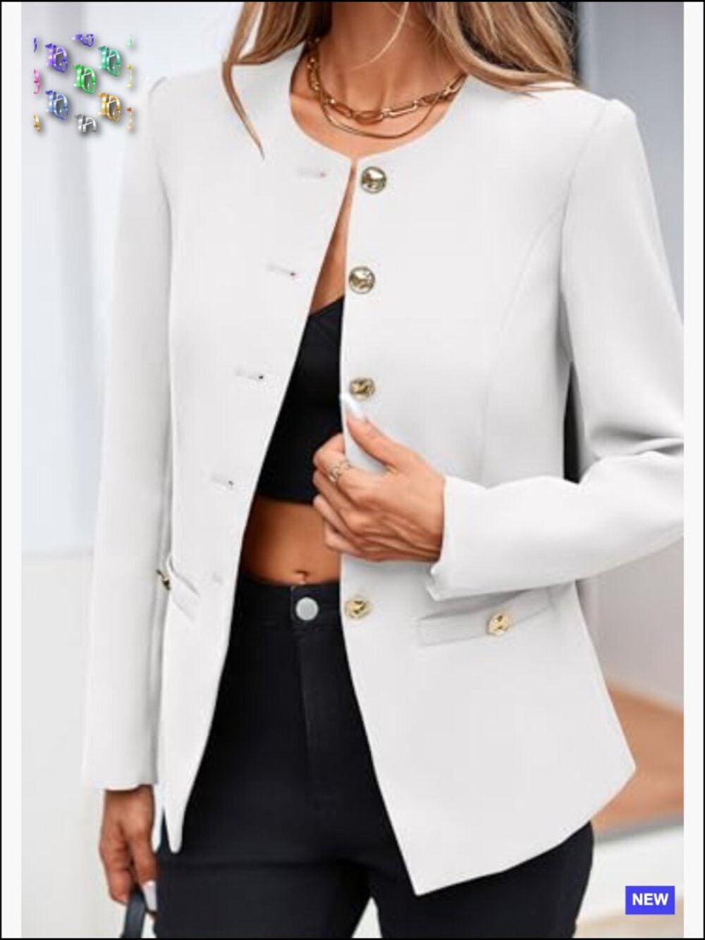 Fitted Blazer Lightweight Business Casual Chic Fall Work Jacket Trendy - Picture 5 of 7